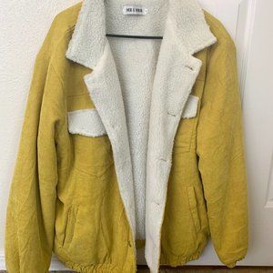 Men's Corduroy Jacket Sherpa Lined Warm Winter Coat Streetwear 90s Style